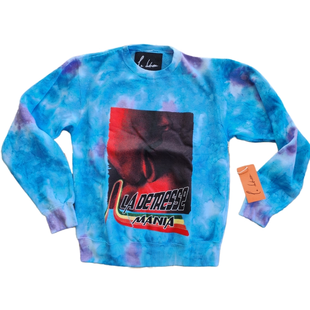 La Detresse designer sweatshirt mania tie dye Bella Hadid Gigi Hadid NWT